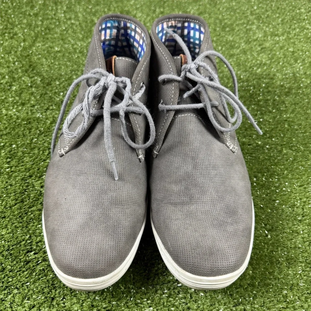 Ben Sherman Mens Grey Perforated Chukka Boots Mid Top Sneakers Size 8.5